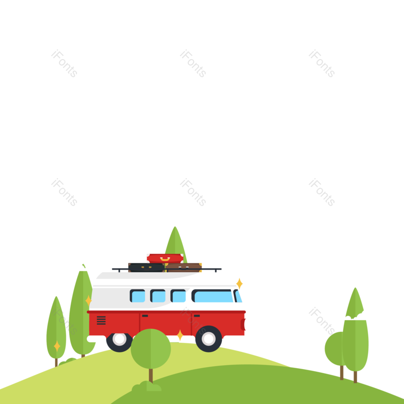 元素图片,树木元素,春游PNG,旅行免抠素材